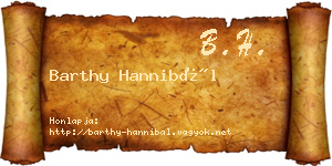 Barthy Hannibál névjegykártya